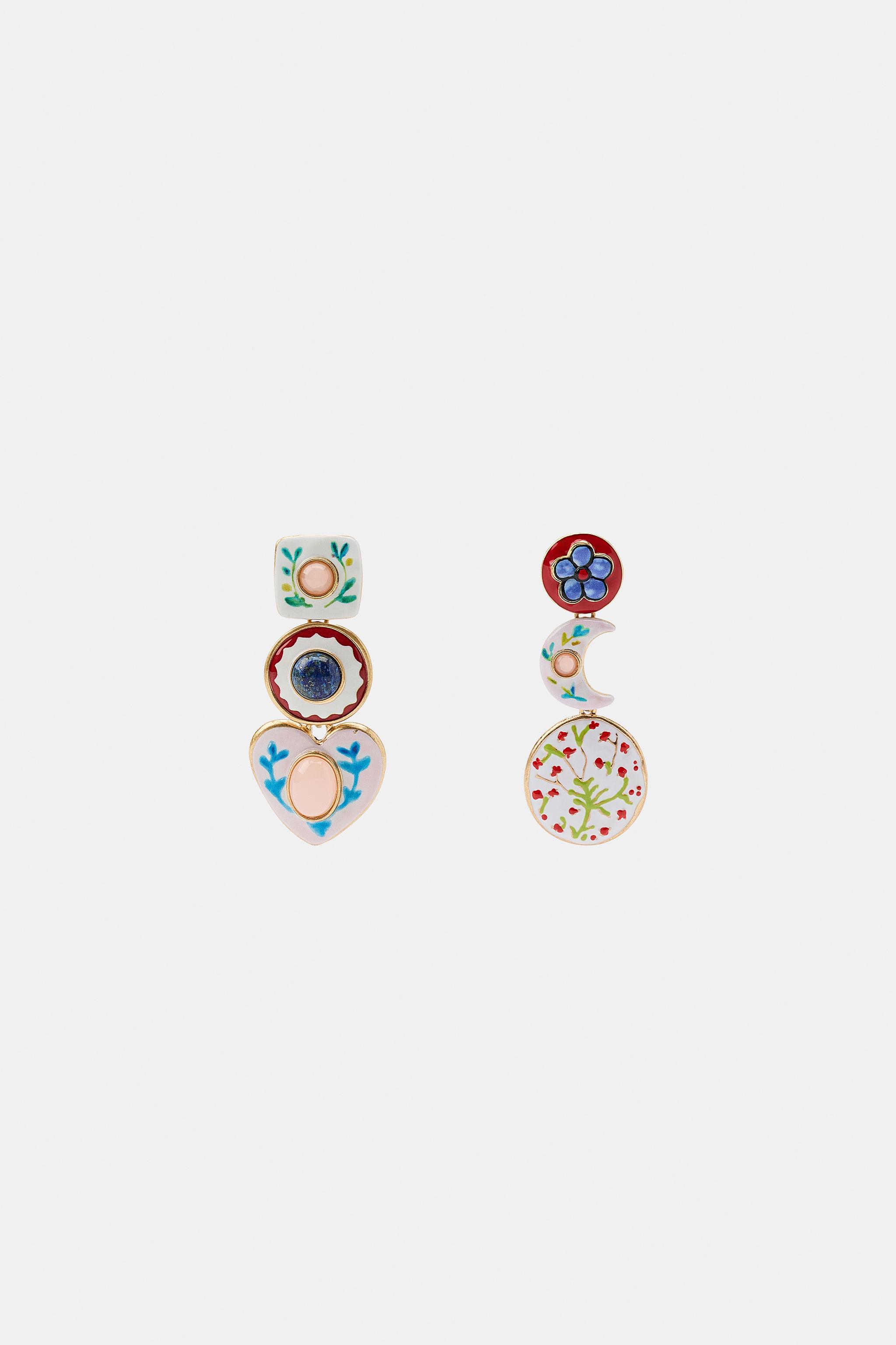 TRIPLE HEART MOON STONE EARRINGS